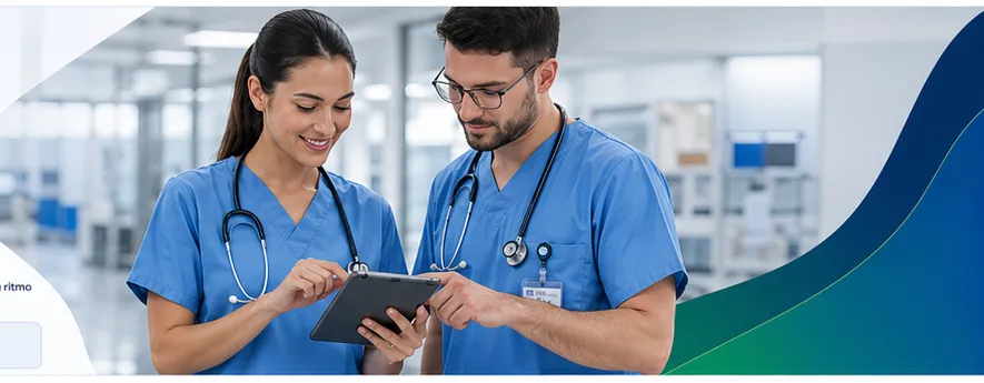 Profesionales de la salud usando Salus Forte